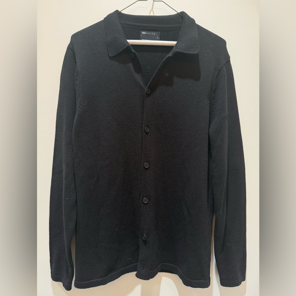 ASOS Black Button-Up Cardigan SMALL